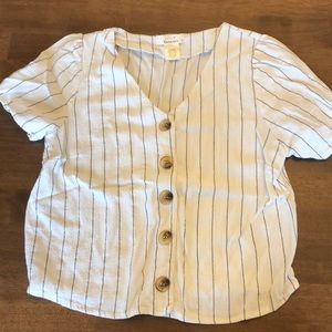 Urban Romantics - Striped Button Up Blouse